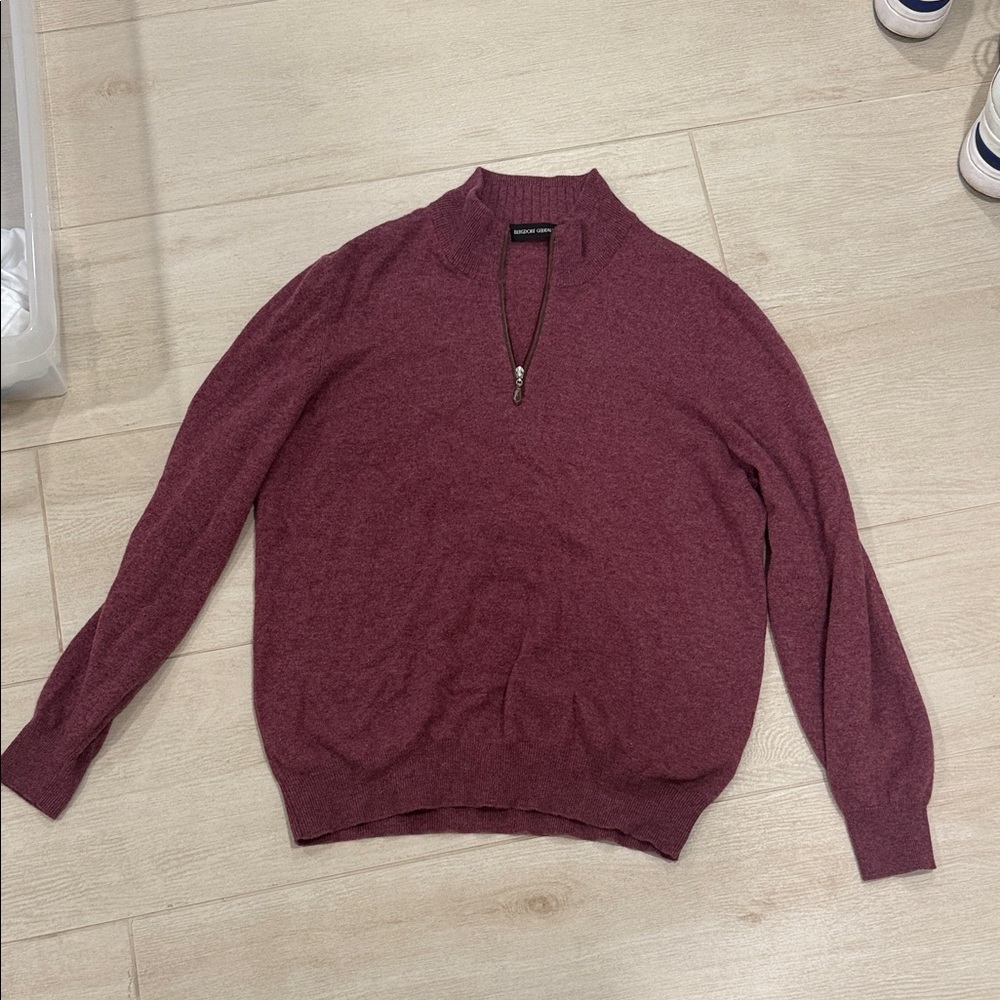 Men's Maroon Zip-Up Sweater